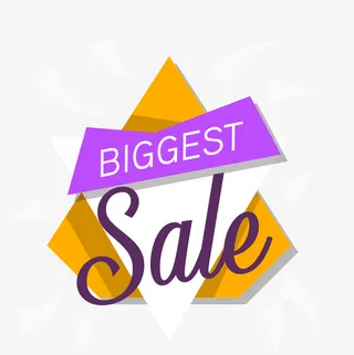 彩色缤纷sale促销标签免抠