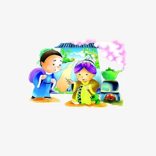 感恩母亲中国风卡通游子吟插画免抠