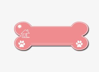 粉色卡通骨头边框免抠