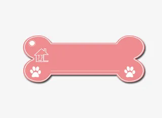 粉色卡通骨头边框免抠