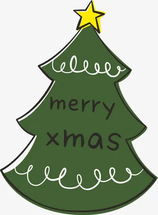 圣诞手绘树木免抠素材免抠