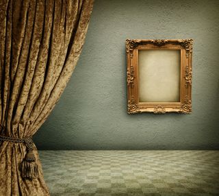 欧式相框与窗帘免抠