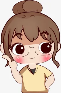 手绘点赞卡通小女孩表情包免抠