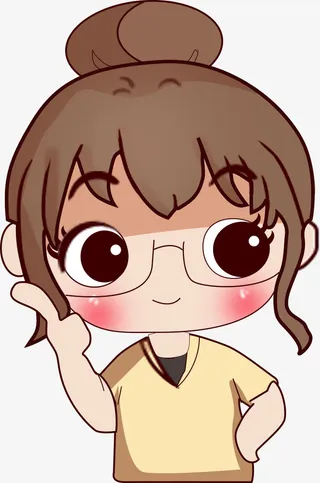 手绘点赞卡通小女孩表情包免抠