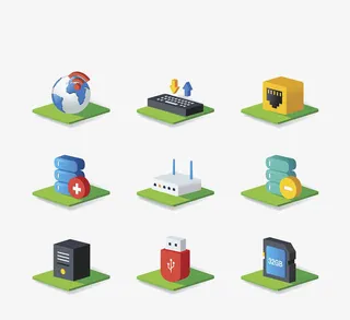 无线网络插画免抠