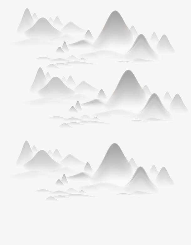 水墨山峰免抠