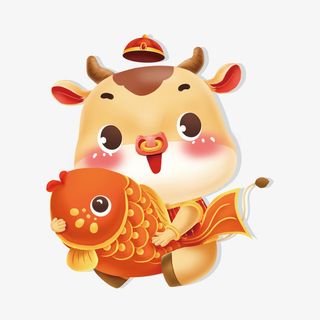 新年小牛8月免抠