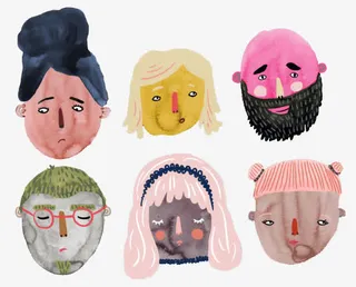 手绘卡通人头免抠