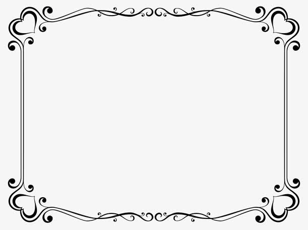 简约花纹纹理欧式边框设计免抠