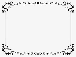 简约花纹纹理欧式边框设计免抠