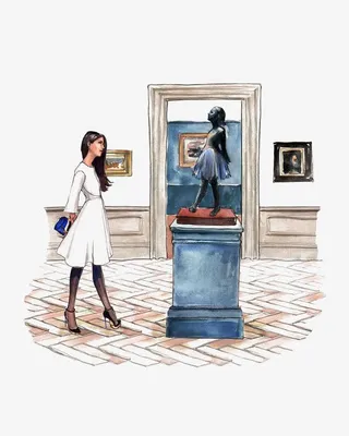 博物馆里的女人免抠