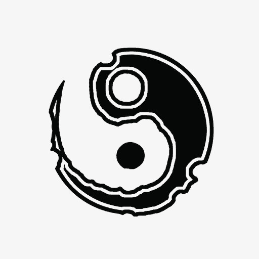 手绘太极图免抠