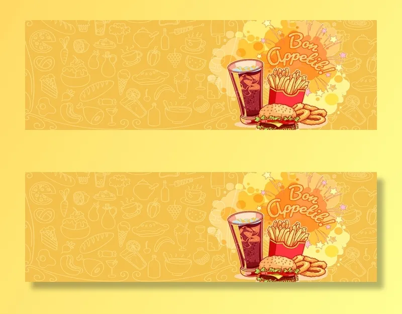 卡通美食西餐汉堡banner海报高清