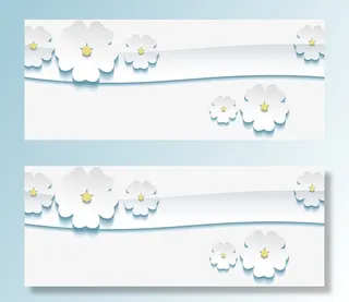 小菊花分割线免抠装饰花纹元素