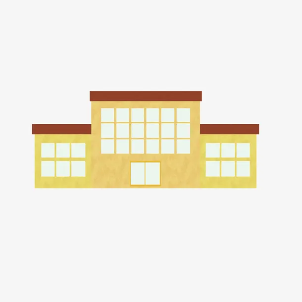 黄色的建筑物免抠