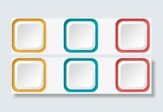 创意正方形按钮分类标签免抠