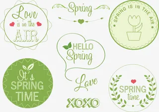 标签弹簧徽章春天空气中春天免抠