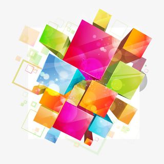 彩色渐变发光炫彩立体背景矢量素