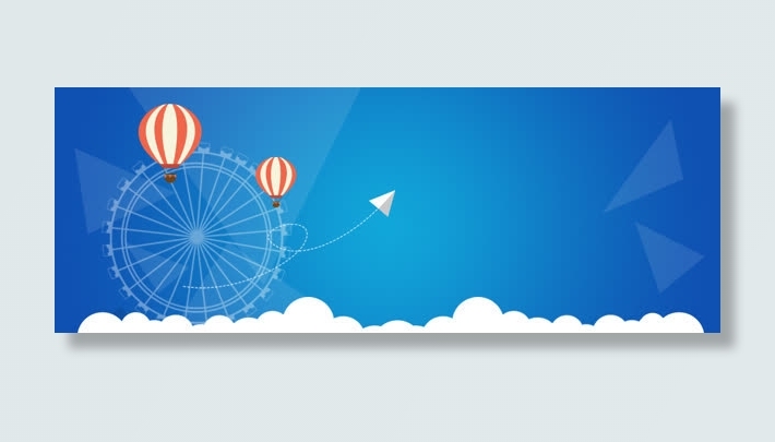 蓝色科技banner免抠