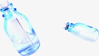 夏日沙滩海边漂流瓶卡通免抠