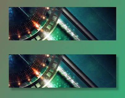 机械炫酷齿轮背景banner　免抠