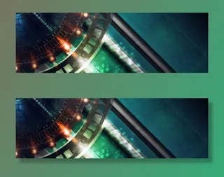 机械炫酷齿轮背景banner　免抠