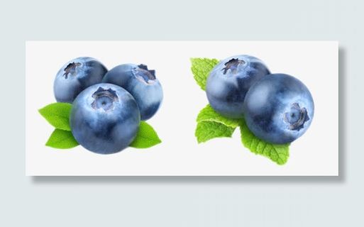 实物蓝色带叶子野生蓝莓免抠