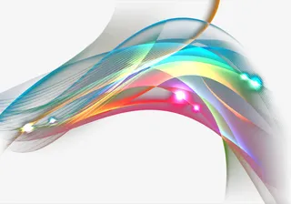 动感彩色曲线光矢量免抠