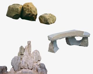 假山石头造型元素免抠