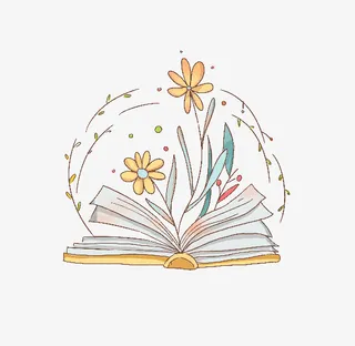 淡雅卡通笔记本免抠