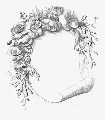 信纸鲜花边框免抠