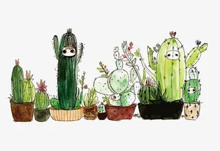 矢量手绘仙人掌免抠