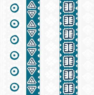 矢量蓝色民族手工蜡染图案花纹免抠