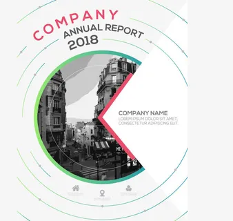 三角圆形照片策划书模板免抠