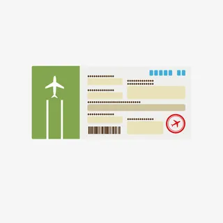 绿色机票免抠