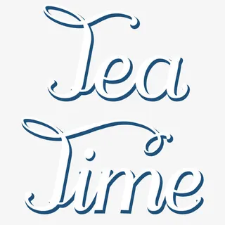 下午茶时间英文艺术字矢量图免抠