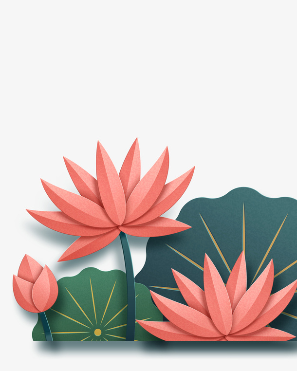 荷花，国风，莲花，荷叶免抠