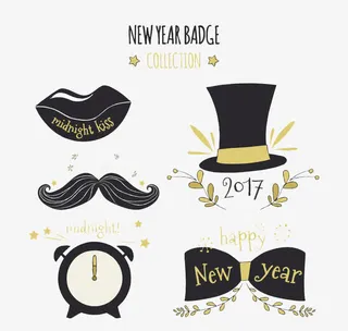 2017新年绅士元素矢量素材免抠