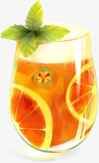 橙色橘子饮品元素免抠