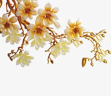 树枝上的美丽花朵免抠