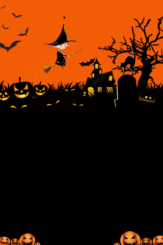 万圣节女巫蝙蝠南瓜头树枝高清