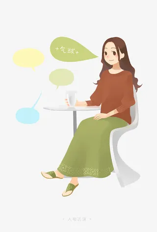 扁平化设计师美女免抠