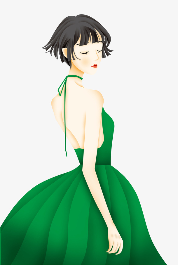 卡通春天女孩免抠