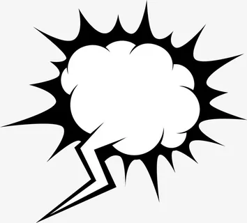 手绘白色闪电免抠