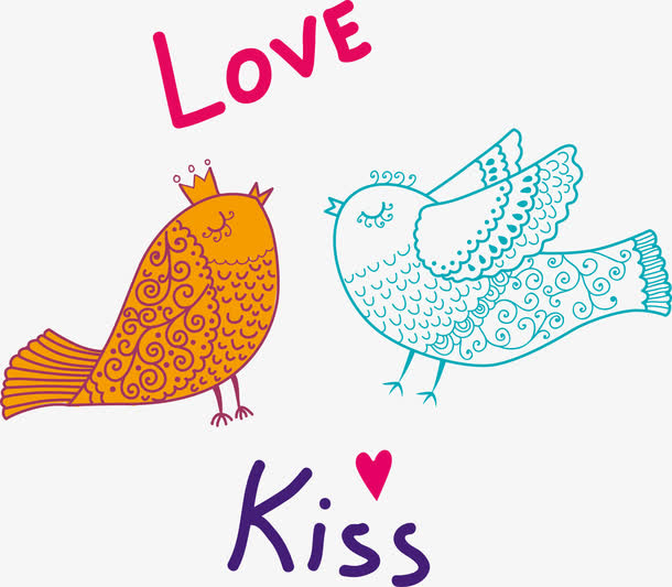 矢量kissbirds免抠