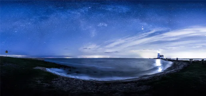 星空与江面背景高清