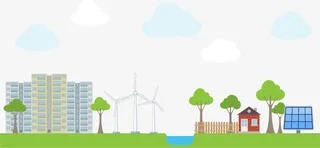 环保草地大楼太阳能免抠