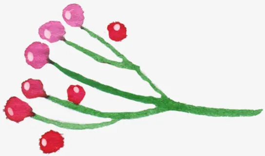 创意合成复古水墨风格植物果实免抠