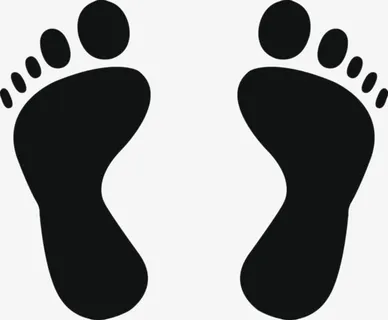 纯黑色一双大脚印素材免抠