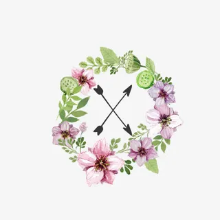 卡通花卉边框免抠